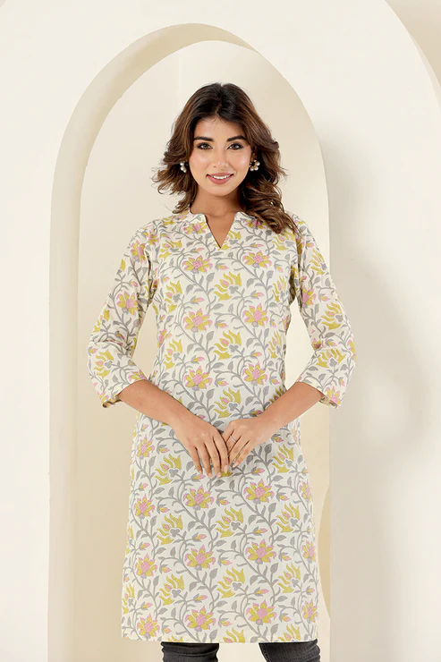 Off White Cotton Kurti